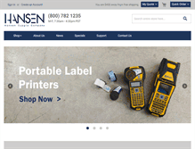 Tablet Screenshot of hansensupply.com
